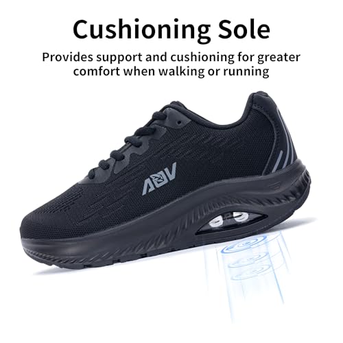 Image of AOV Wide Toe Box Shoes Women Arch Support Walking Shoes Plantar Fasciitis Orthotic Tennis Sneakers