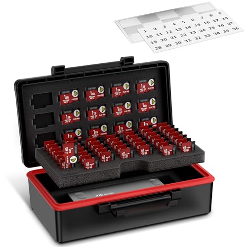 Kiorafoto Étui pour Cartes mémoire 58 emplacements résistant à l'eau et aux Chocs pour 58 Cartes Micro SD/TF - avec étiquette autocollante, Porte-Cartes MSD