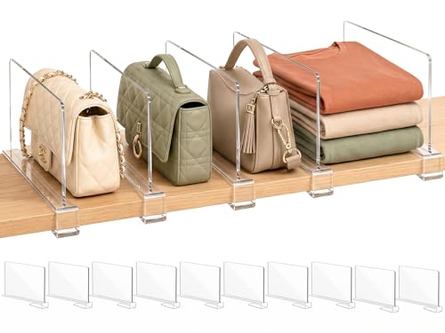 SortNStore Small Shelf Dividers Purse Organizer: 6" Tall (Shorter Version)