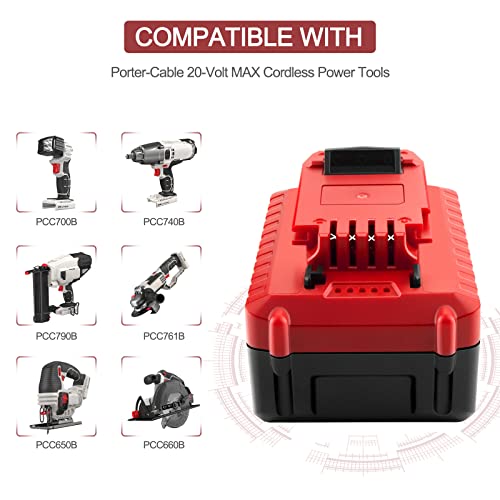 ADVTRONICS 2 Pack 5.0Ah 20V Replacement Battery Compatible with Porter Cable 20V Battery PCC685L PCC680L PCC681L PCC682L PCC685LP Cordless Power Tools Battery by ADVTRONICS - Image 3