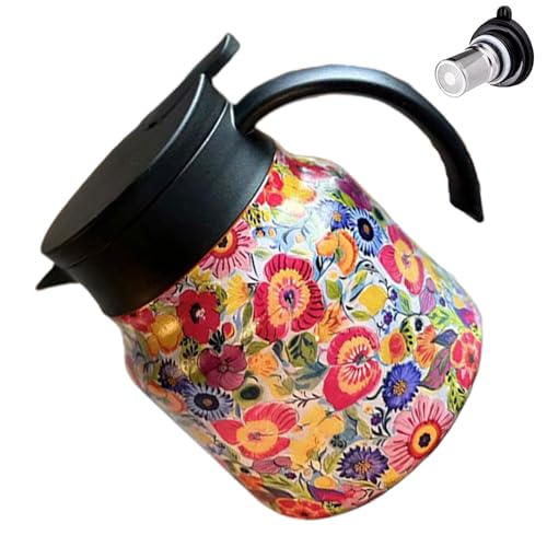 Jarra de café aislada con patrón floral de 800 ml para servir en tu mesa 8