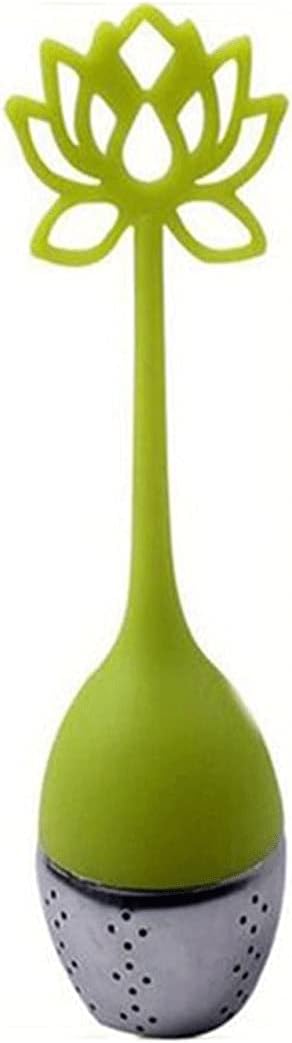 Tea Pot 1pcs Silicone Shaped Stainless Steel Tea Infuser Teaspoon Loose Leaf Herb Tea&Coffee Strainer Measure Intense Infuser (Color : Green)