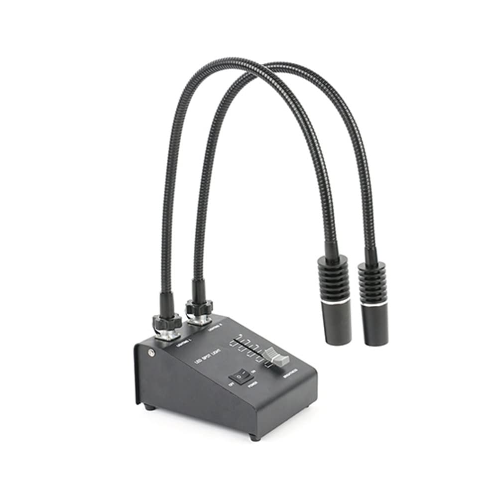 Accessori per microscopi 6W 6500K Microscopio industriale LED Doppio collo d'oca Illuminatore Lampada Spot Light Lamp Fill Light Lamp + 60 LED Ring Light Durata e prestazioni affidabili (Color : A)