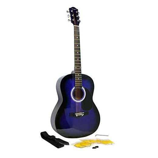 Martin Smith W-100-BL-PK - Paquete de guitarra acústica con cuerdas