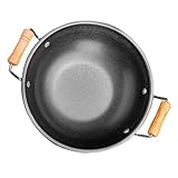 ABOOFAN Bratpfannen Antihaftbeschichtet Braten Aufsehen Pfanne Antihaftbeschichtet Klein Woks Nicht -stick Antihaftbeschichteter Wok Mit Deckel Black Rostfreier Stahl