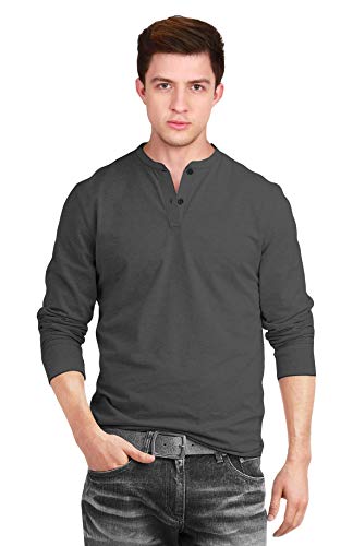 Image of fanideaz Men's Cotton Full Sleeve Henley T Shirts for Men