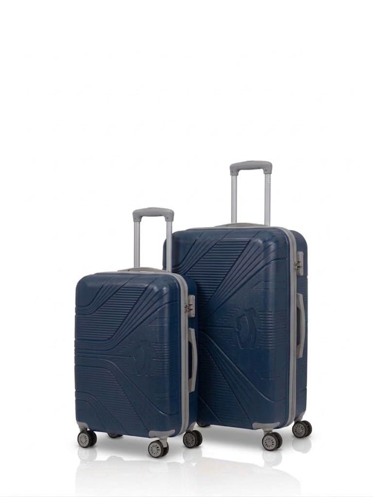 Hard Shell Trolley Luggage Set of 2, 21 Inch and 25 Inch, Spinner Wheels, Travel Suitcase (Blue) Hard Shell Trolley Luggage Set of 2, 21 Inch and 25 Inch, Spinner Wheels, Travel Suitcase (Blue)