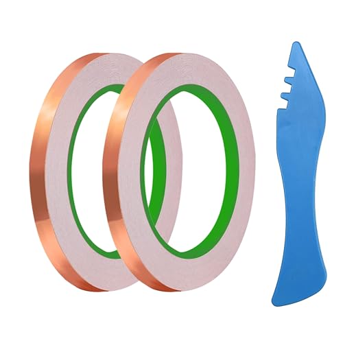 YEZHET 1/4 Inch Copper Foil Tape for Stained Glass 2 Roll