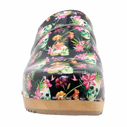 Image of Bjork Maja Wood Open Back Leather Clogs