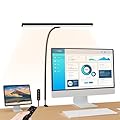 FOVOW LED Desk Lamp with Clamp, Eye-Caring Architect Desk Lamps for Home Office, 24W Ultra Bright LED 30 Lighting Modes Adjustable, Studio Work Lamp for Task, with Remote Control Table Light