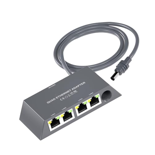 Hamwesh Adaptador Ethernet Satélite, Adaptador USB Gigabit Ethernet de 4 Puertos con Alta Velocidad de 1 Gbps para Conectividad de Red Externa por Cable y Soporte para Múltiples Dispositivos