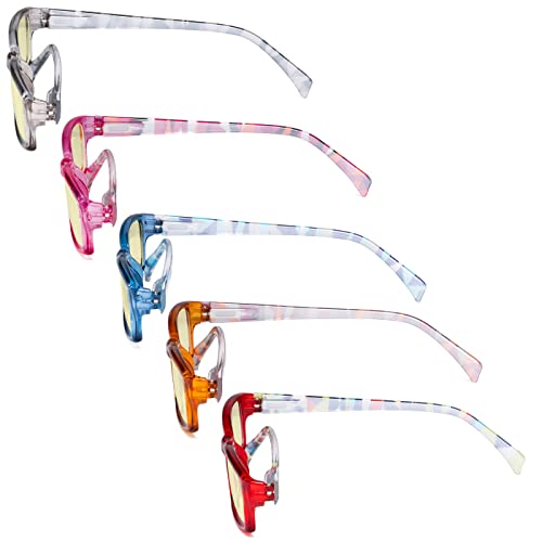 Image of Eyekepper 5 Pack Computer Glasses Digital Eye Strain Prevention Blue Light Filter Reading Glasses Yellow Tinted +0.00