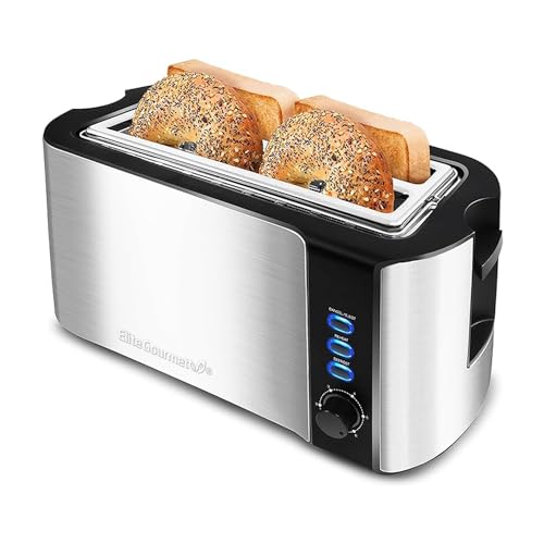 Elite Gourmet 4-Slice Long Slot Toaster with Warming Rack