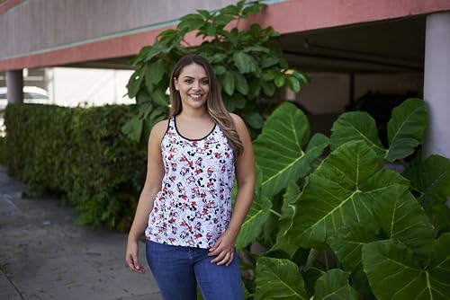 Disney Women's Plus Size Tank Top, Mickey & Minnie Mouse, Officially Licensed, Cute Summer Graphic Tank, Travel Top for Women3