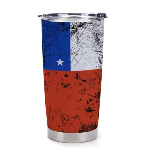 Portavasos para coche textura Black Grunge bandera Chile 4 piezas miniatura 1