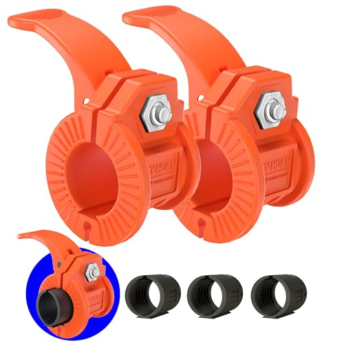 ZY-HUAN Barbell Clips 1 inch Barbell Clamps 0.9-1.18inch Quick Release Weight Clips for Bars Multi-Size Adjustable Olympic Barbell Clamps (Orange)