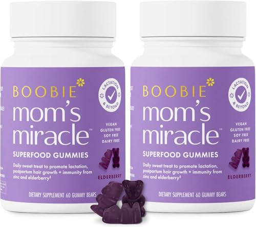 Image of Boobie Bears Lactation Support Gummies | Helps As Milk Supply Booster & Supports Immune Health & Hair Growth | Breastfeeding Supplements with Zinc & Elderberry for Milk Supply Increase, 120 Count