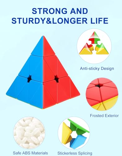 image for CFMOUR Speed Cube Set - Moyu Meilong 2x2x2 3x3x3 Pyramid Cube Bundle |