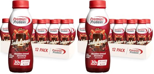 Image of Premier Protein Shake INDULGENCE,Chocolate Covered Strawberry,30g Protein,170 Calories,3g Sugar,11.5 fl oz (Packaging May Vary),(Pack of 24)