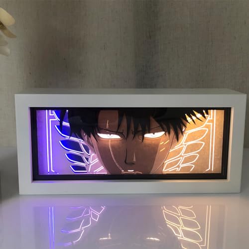 Lenoleia Anime Light Boxes RGB Multi Color Paper Cut Shadow Anime Lamp Handmade Manga Light Box for Room Decor Otaku Gift(L-26R)