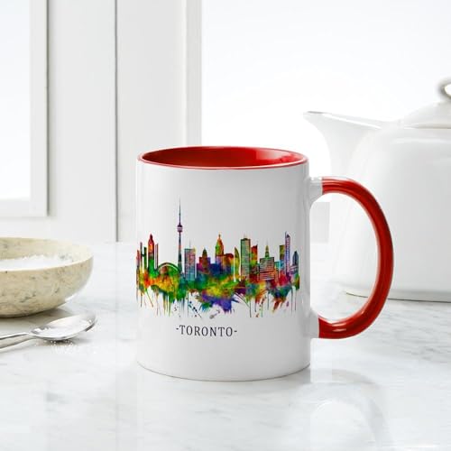 Mug de cerámica 11 oz con skyline Toronto Canadá miniatura 6