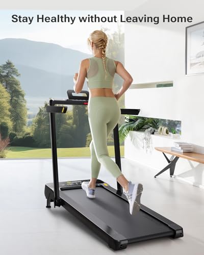 Image of Smart Treadmill with 9% Auto Incline, Hiking and Running Walking Pad Treadmills for Home Office, Treadmill with UREVO APP, AI Powered Music Course, HIIT Programs Synced to Scenic Route, One-Click Mute
