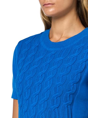 Image of Nautica Women's Short Sleeve Crew Neck Cable Solid Sweater