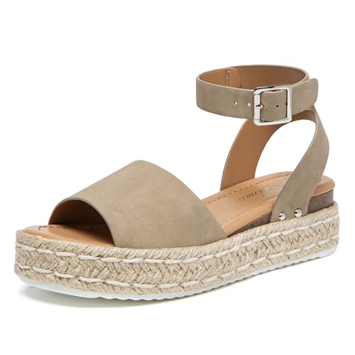 Athlefit Women's Flatform Espadrille Wedge Sandals Open...
