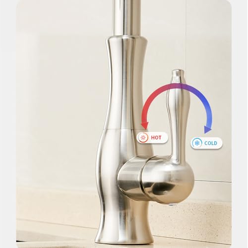 Robinet de cuisine extractible chrome avec mitigeur pivotant à 360° - 4