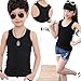 Hbhpov 2-10 Years Boys Vest Kids Tank Tops Cotton Shirt Sleeveless Soft Breathable Toddler Children Undershirts 4 Pack Black