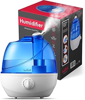 Cool Mist Humidifiers for Bedroom & Large Room (2.5l Water Tank) Quiet Ultrasonic Air Humidifier For Babies Nursery, Office, Indoor Plants & Whole House -Adjustable 360 Rotation Nozzle, Auto-Shut Off