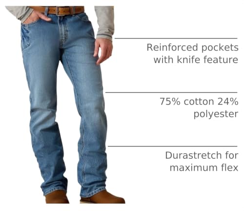 Image of Ariat Men's Rebar M4 Low Rise DuraStretch Basic Boot Cut Jean