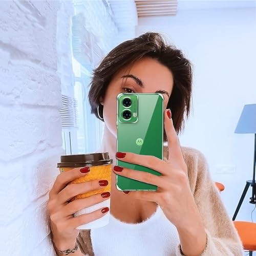 Image of Lustree Back Cover Transparent Case Compatible with Motorola G35 | Clear + TPU Case with 4 Corner Air Cushion Protection & Camera Protection | Slim& Stylus Cover