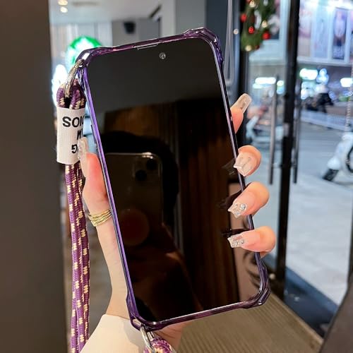 Coque iPhone 14 cordon collier transparent protection antichoc dos rigide