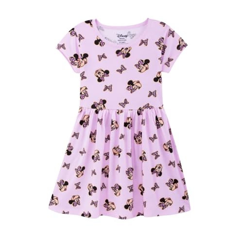 Image of Nap Chief Kids Official Cartoon Characters Printed Cotton Dress for Girls, Fit & Flare Summer Dress for Casual Wear