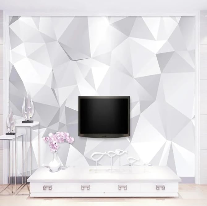 Art géométrique papier peint 3D grand format 400x280cm luxe - 2