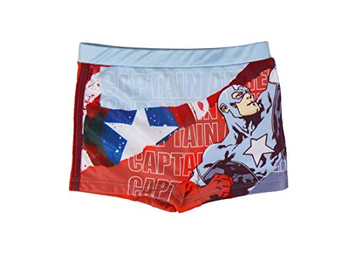 Marvel Avengers Capitan America | Ragazzi Premium Pantaloncini Calzoncini Costume da Bagno di Alta qualità | Incredibilmente Progettato | (4 Anni, Calzoncini da Bagno Capitano America)