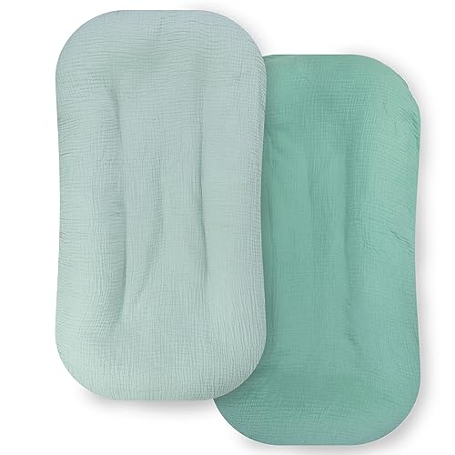Image of Ultra Soft Organic Muslin Baby Lounger Cover, Removable Loungers Slipcover Fit Newborn Baby Boys and Girls (Vitality Style)
