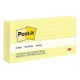 Post-it Pack de 6 Notes repositionnables lignées Jaune