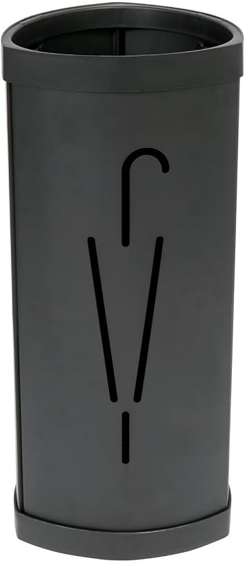 Alba TRIA2 Oval Umbrella Stand, Umbrella Holder with Capacity for 10, Black