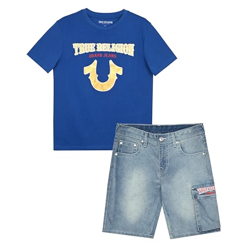 Image of True Religion Boys Short Sets for Kids | Boys Jean Shorts and Tee Shirt Clothing Set