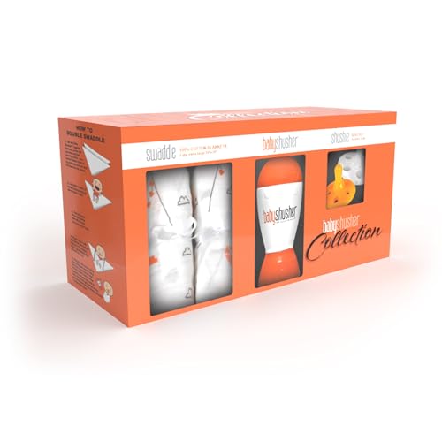 Image of Baby Shusher Collection | Baby Shusher Sleep Sound Machine & 2 Shushie Pacifier & 2 Muslin Swaddle Blanket | Baby Registry Newborn Essentials