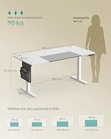 SONGMICS Höhenverstellbarer Schreibtisch 160 x 70 cm – Ansicht 2