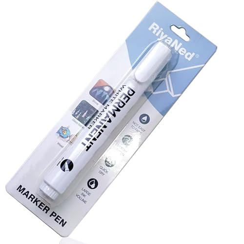 RiyaNed White Acrylic Pens Waterproof Permanent Marker 2.0mm Quick-drying