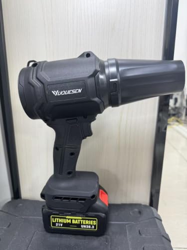 Image of YUQUESEN Electric Cordless Leaf Blower 300000RPM Handheld Leaf Blower 2 X 4.0Ah Batteries and Charger Included, Lightweight Leaf Blowers for Patio Cleaning, Lawn Care, Blowing Leaves and Dust, Black