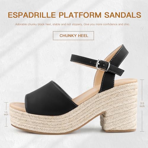 BCTEX COLL Espadrille Wedge Sandals Platform Casual Dressy Open Toe Ankle Strap Sandals for Women2