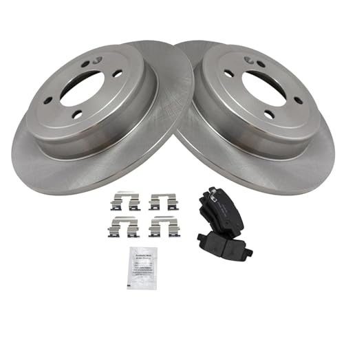 Image of TRQ Rear Brake Pad and Rotor Set Ceramic Compatible with 2012-2017 Hyundai Accent Kia Rio