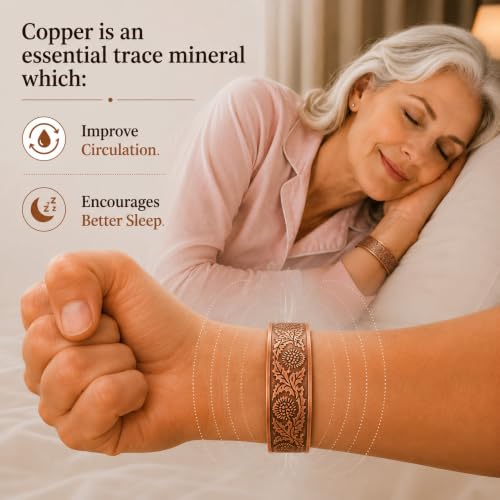 Image of Touchstone copper bracelets | gift for men women |adjustable 100% pure solid real magnetic jewelry | handmade bracelet set combo | celtic om inscribed tibetan bangles. Set of 3 different designs