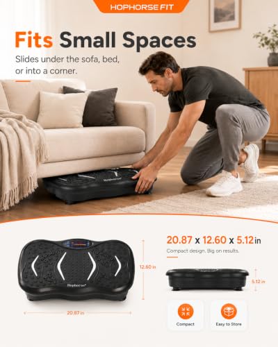 Image of Vibration Plate Exercise Machine for Lymphatic Drainage, 200 Speeds Vibrating Fitness Platform for Full Body Workout and Weight Loss, 300 Lbs Capacity with Resistance Bands for Women Men