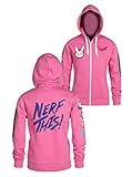 JINX Overwatch Ultimate D.Va Zip-Up Hoodie, Pink, XX-Large